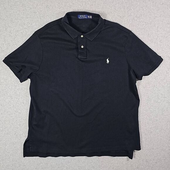 Polo Ralph Lauren Polo Shirt Black White Pony Casual 2XL NWOT - Picture 2 of 13